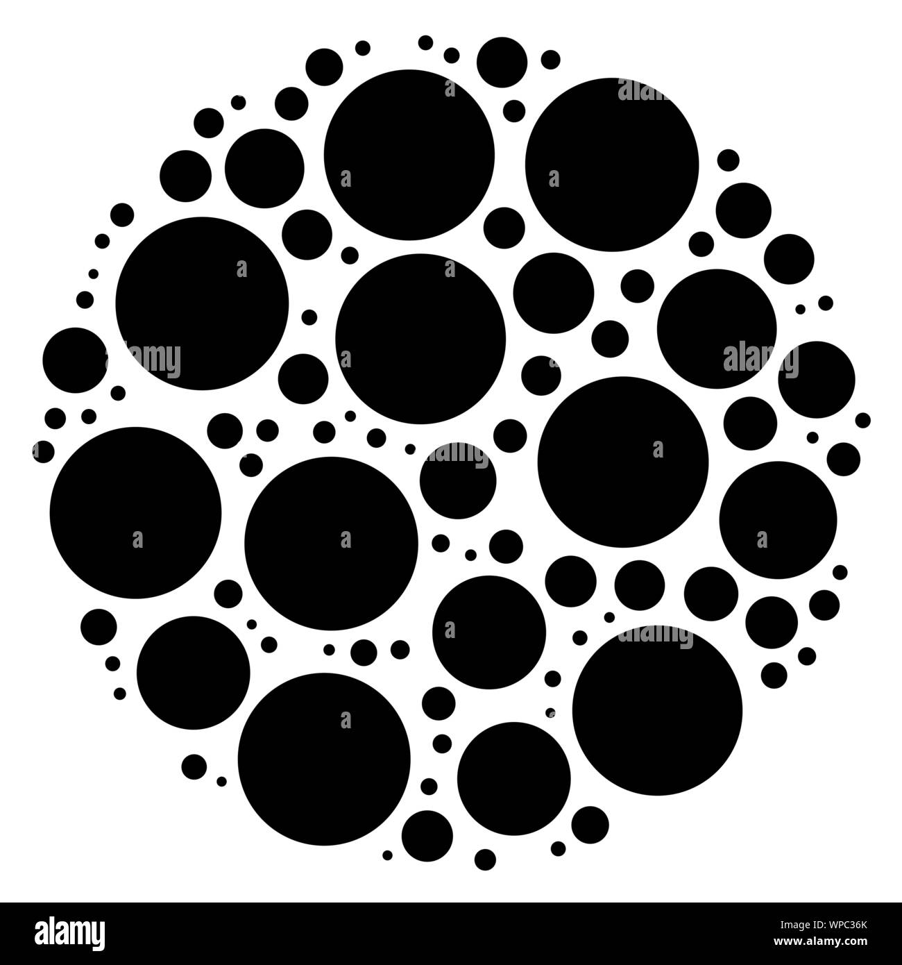 Random Circles, Dots. Pointillist Polka-dots. Scattered Circles Design 