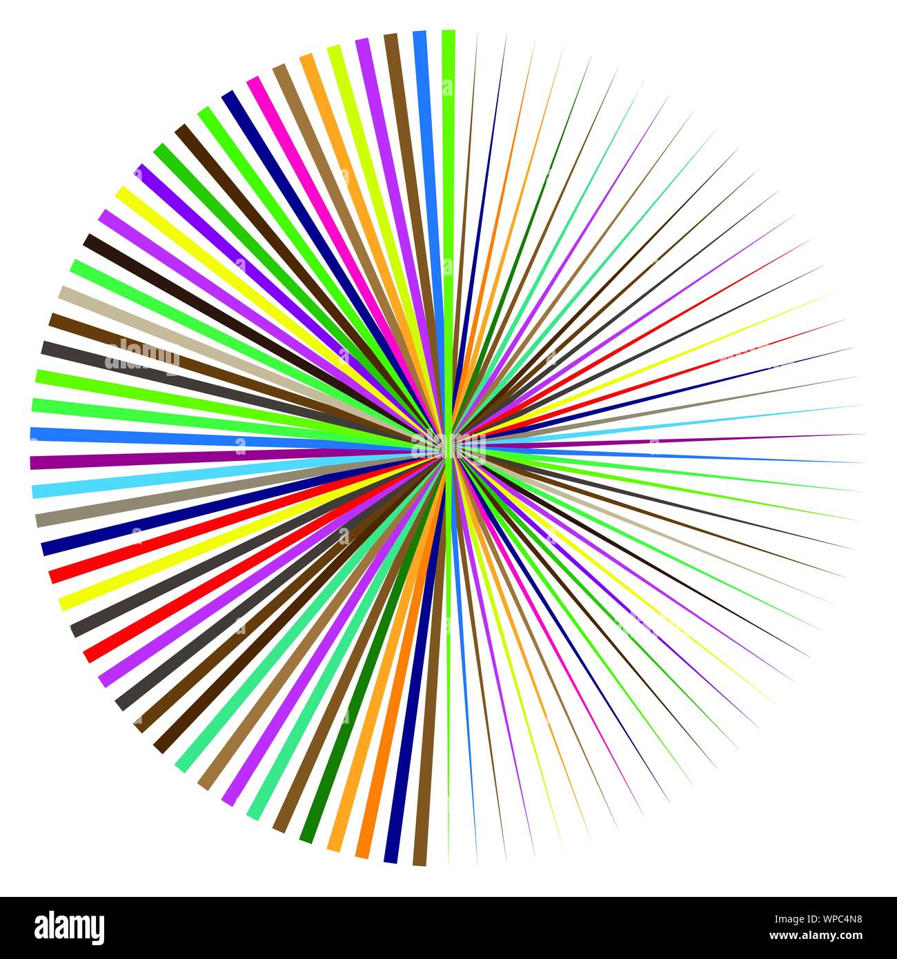 Radial, radiating lines, spokes. Circular rays, beams. Multicolor ...