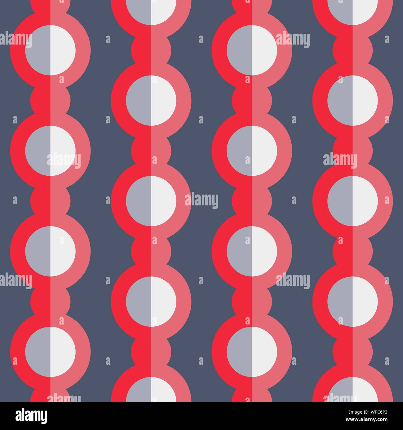 Abstract flat seamless pattern with dotted garlands. Timeless simple vector pattern. Stock Vector