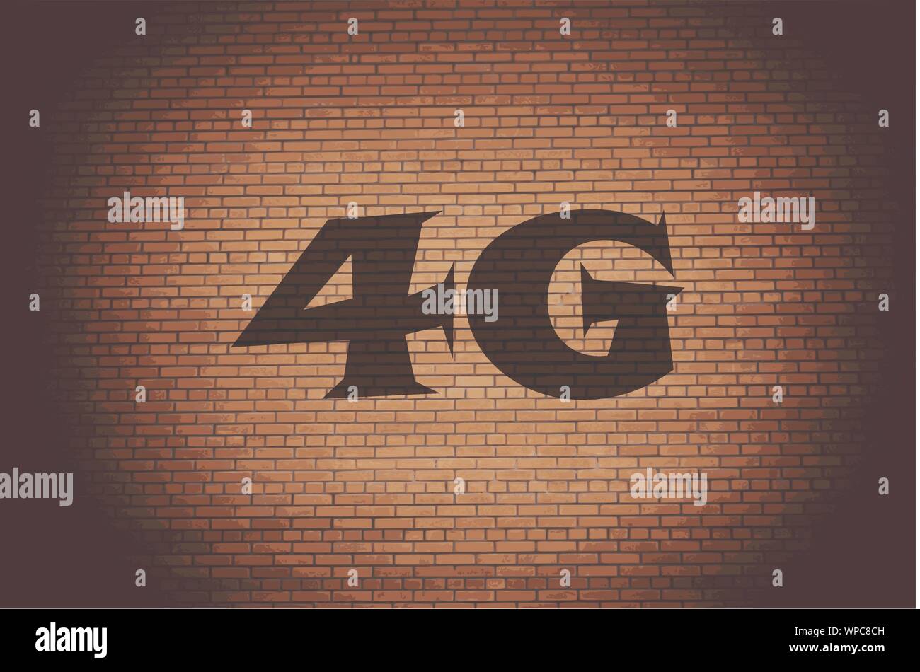 4G icon symbol Flat modern web design with long shadow and space for ...
