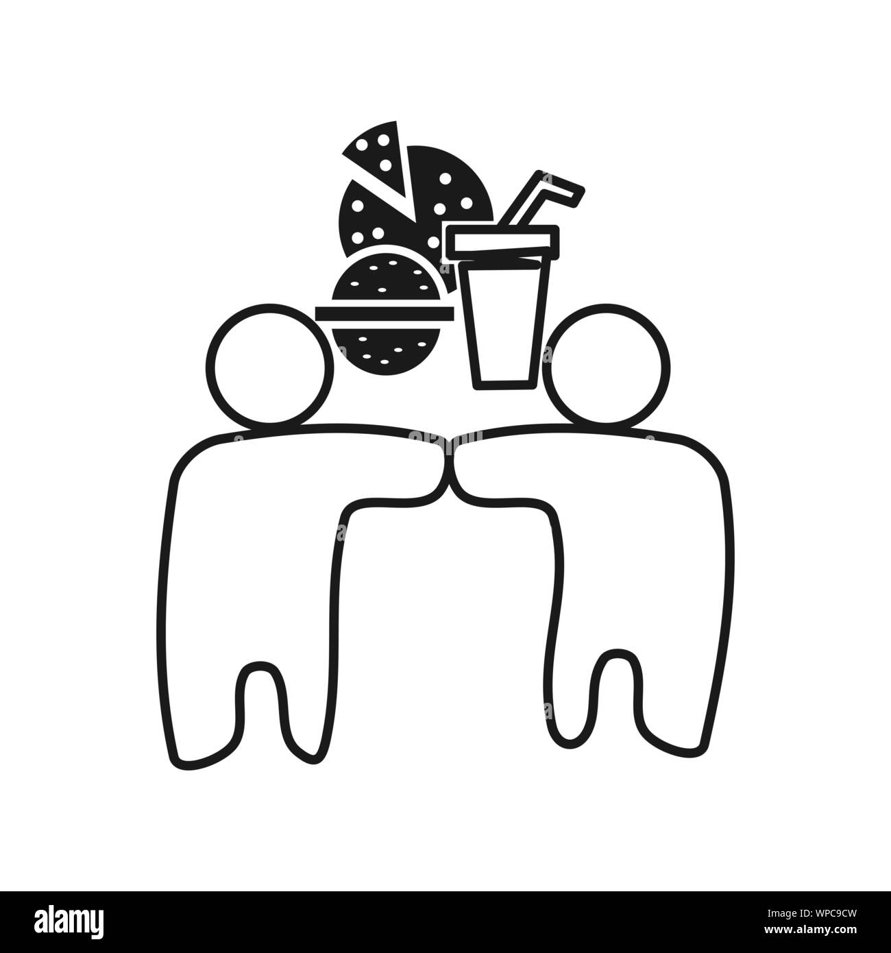 Food Commitment Teamwork Together Outline Logo Stock Vector Art