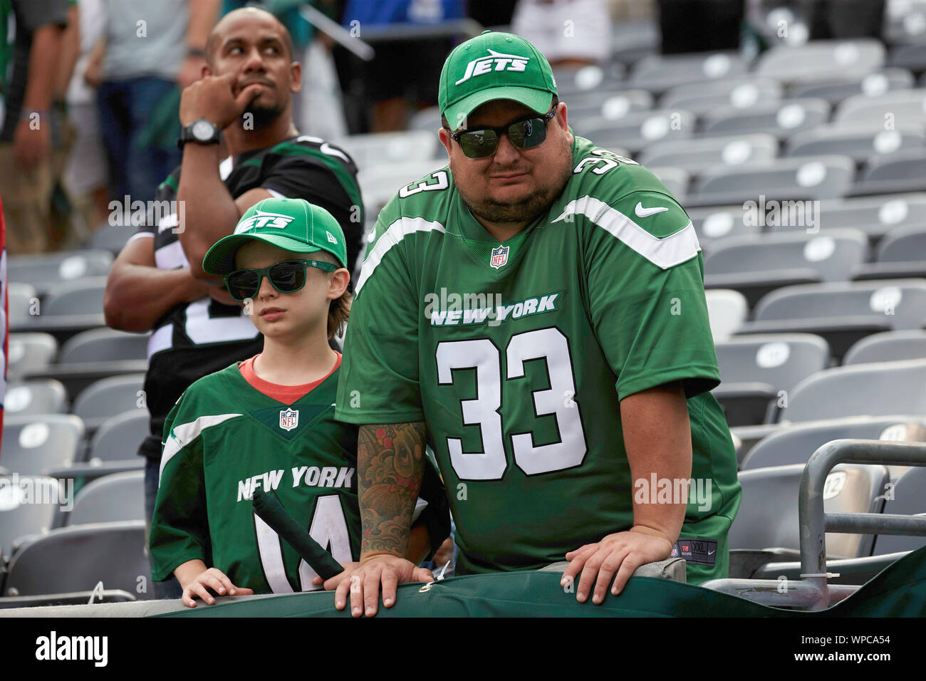 East Rutherford, New Jersey, USA. 8th Sep, 2019. New York Jets fans after a  NFL game between the Buffalo Bills and the New York Jets at MetLife Stadium  in East Rutherford, New