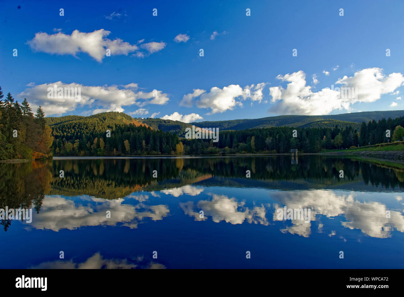 Clouds Reflecting in Lake Stock Photo - Alamy