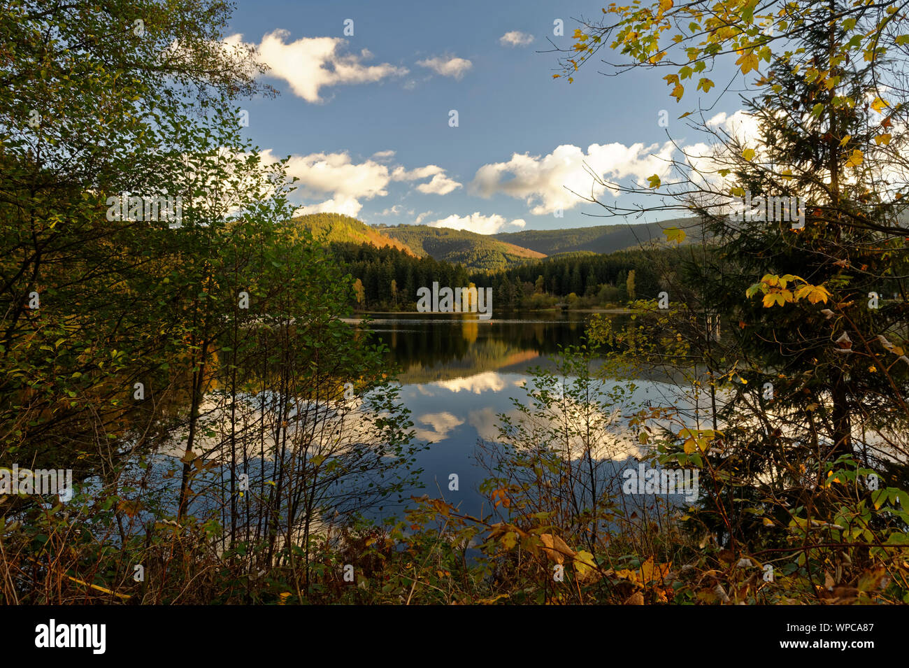 Clouds Reflecting in Lake Stock Photo - Alamy