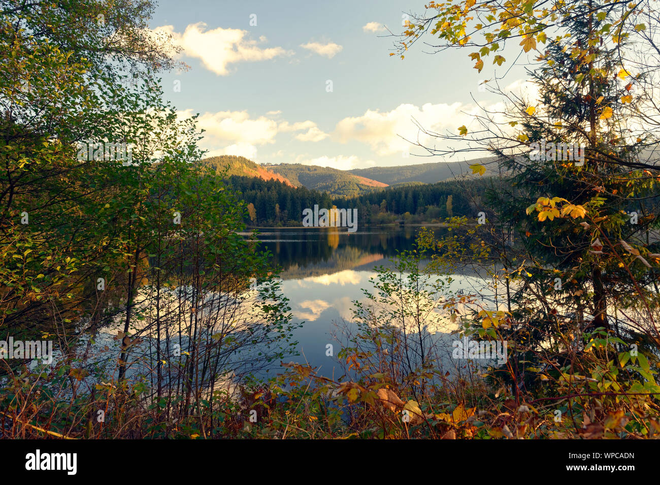 Clouds Reflecting in Lake Stock Photo - Alamy