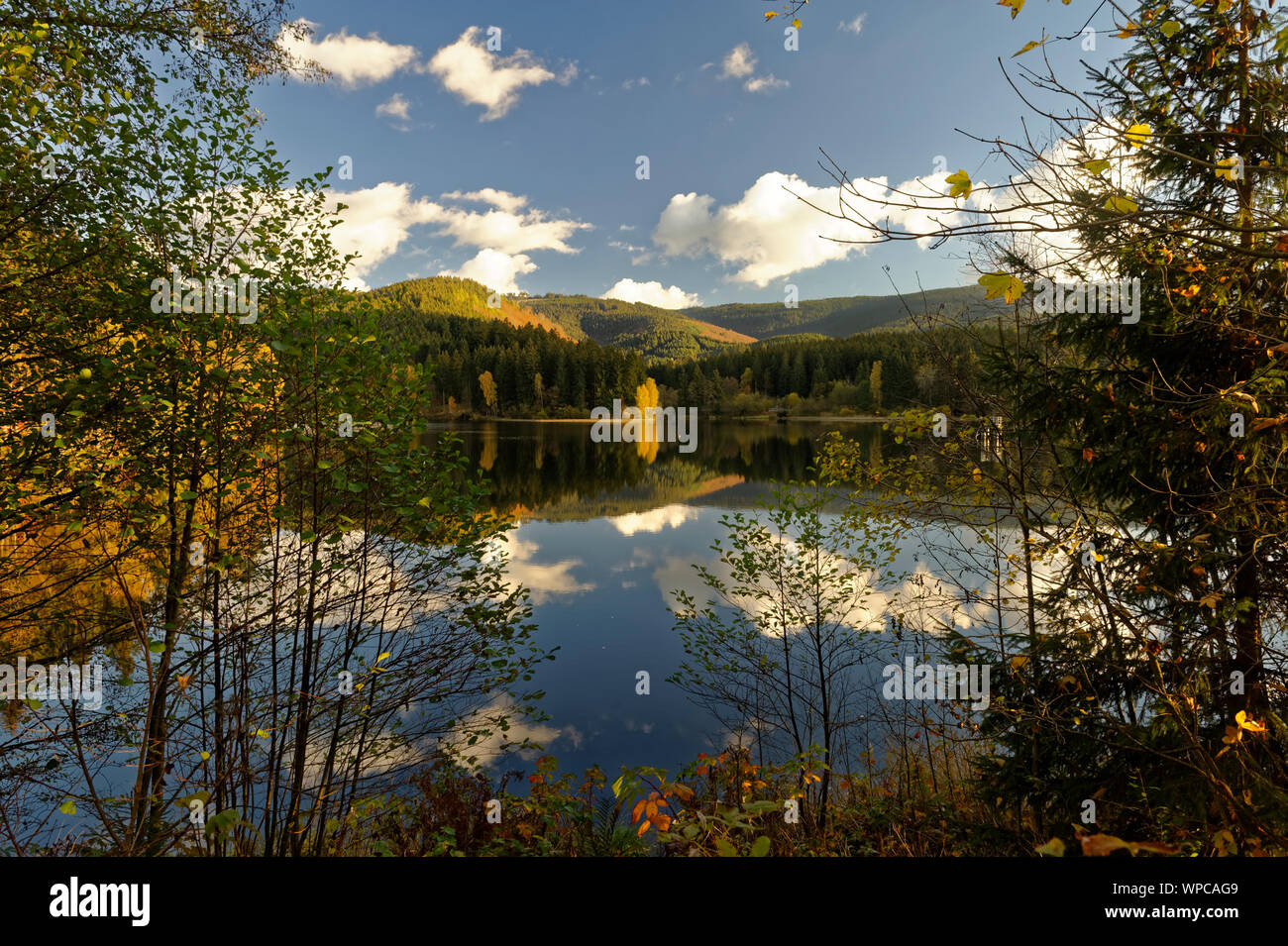 Clouds Reflecting in Lake Stock Photo - Alamy