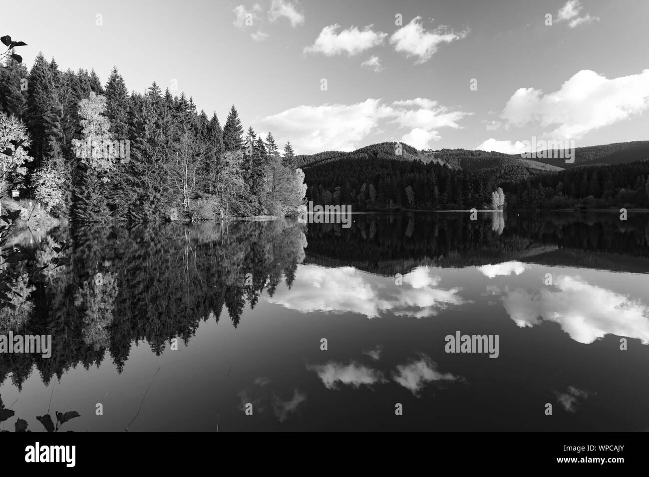 Clouds Reflecting in Lake Stock Photo - Alamy