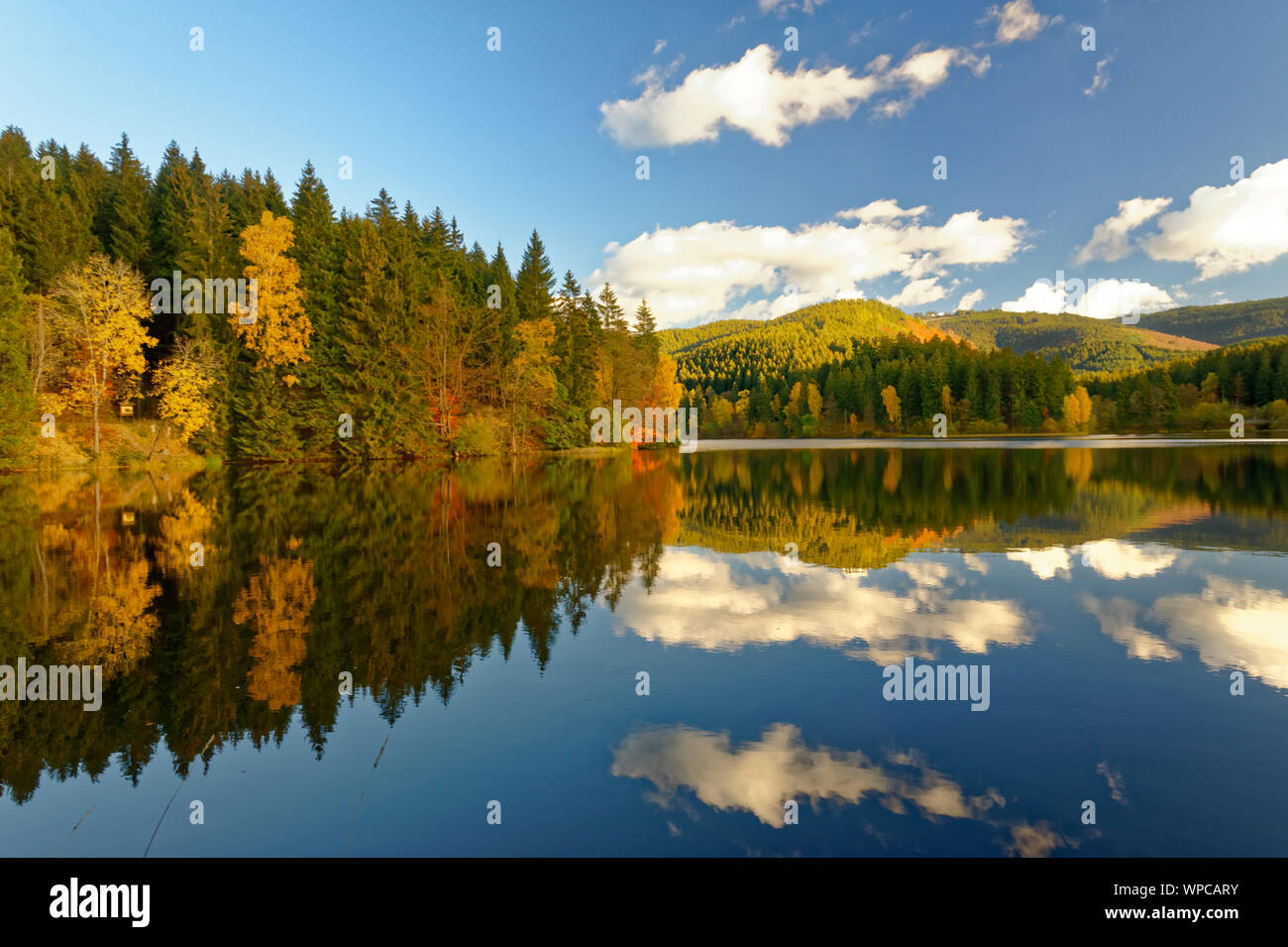 Clouds Reflecting in Lake Stock Photo - Alamy