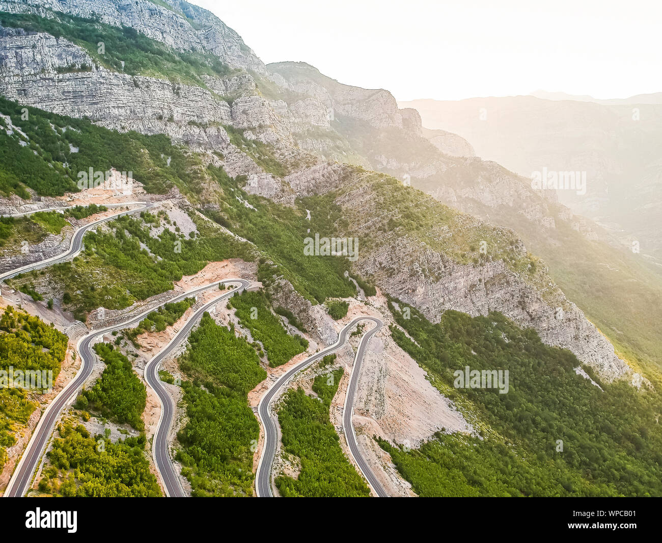 Serpentine road in Albanian mountains near Rrapsh Stock Photo Alamy
