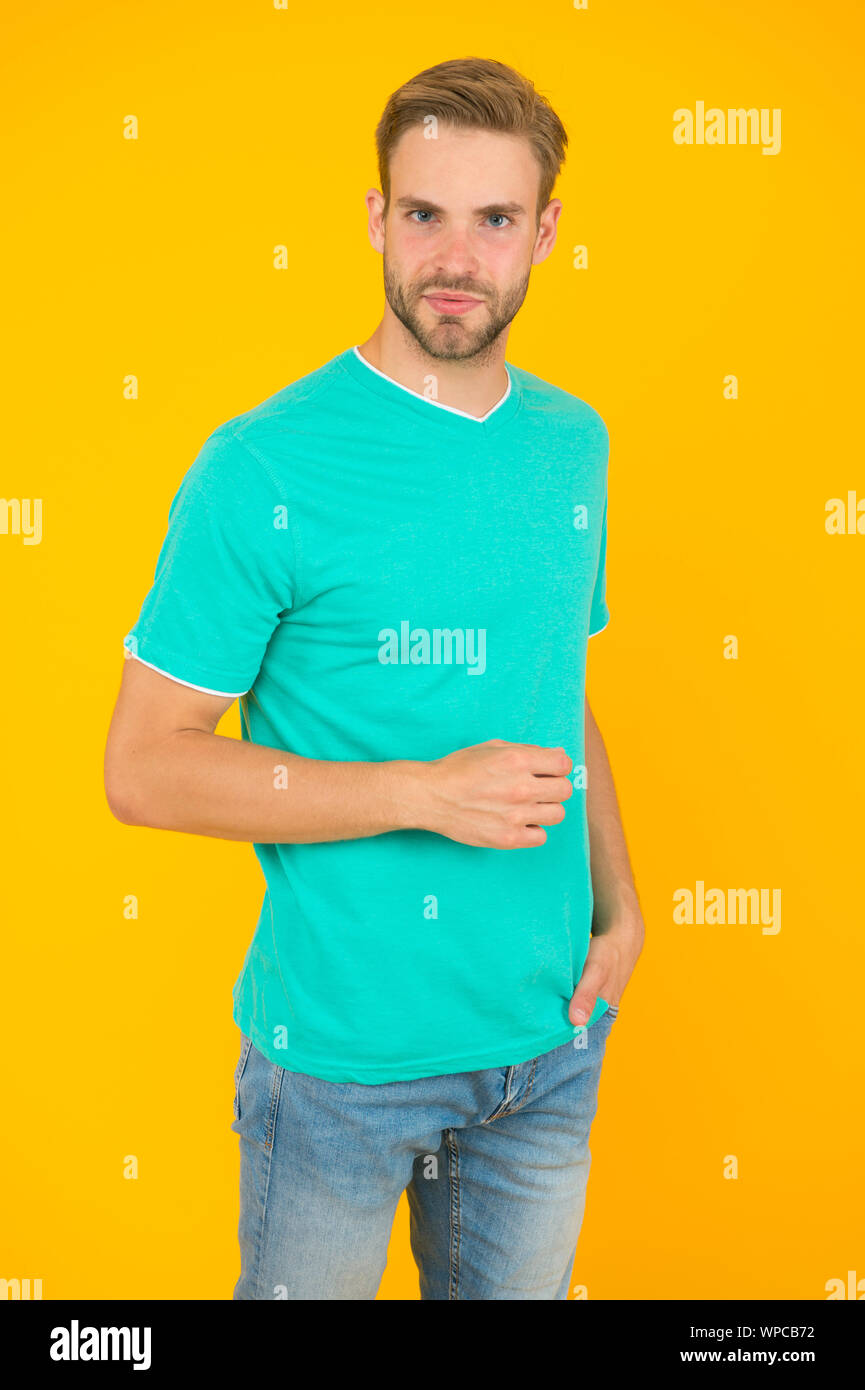 Modern Male Hairstyle Hairstyle For Hipster Handsome Man Yellow