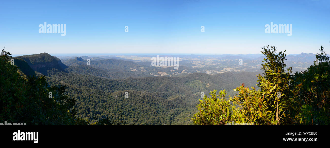 Scenic Panoramic view of Springbrook National Park, World Heritage Area, Gold Coast Hinterland, Queensland, QLD, Australia Stock Photo