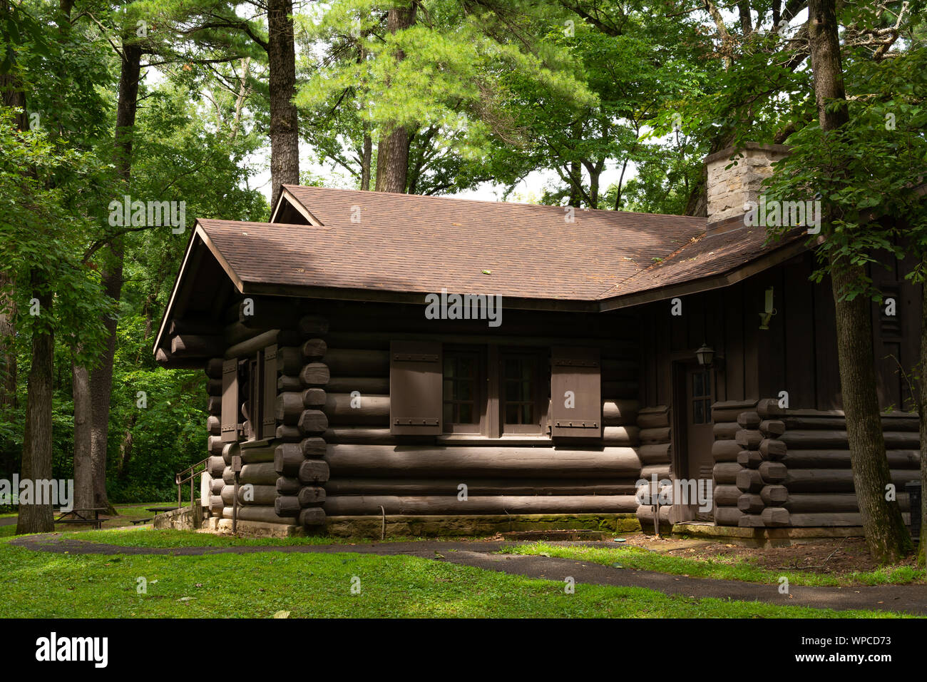 Log Cabin In The Forest White Pines Forest State Park Illinois