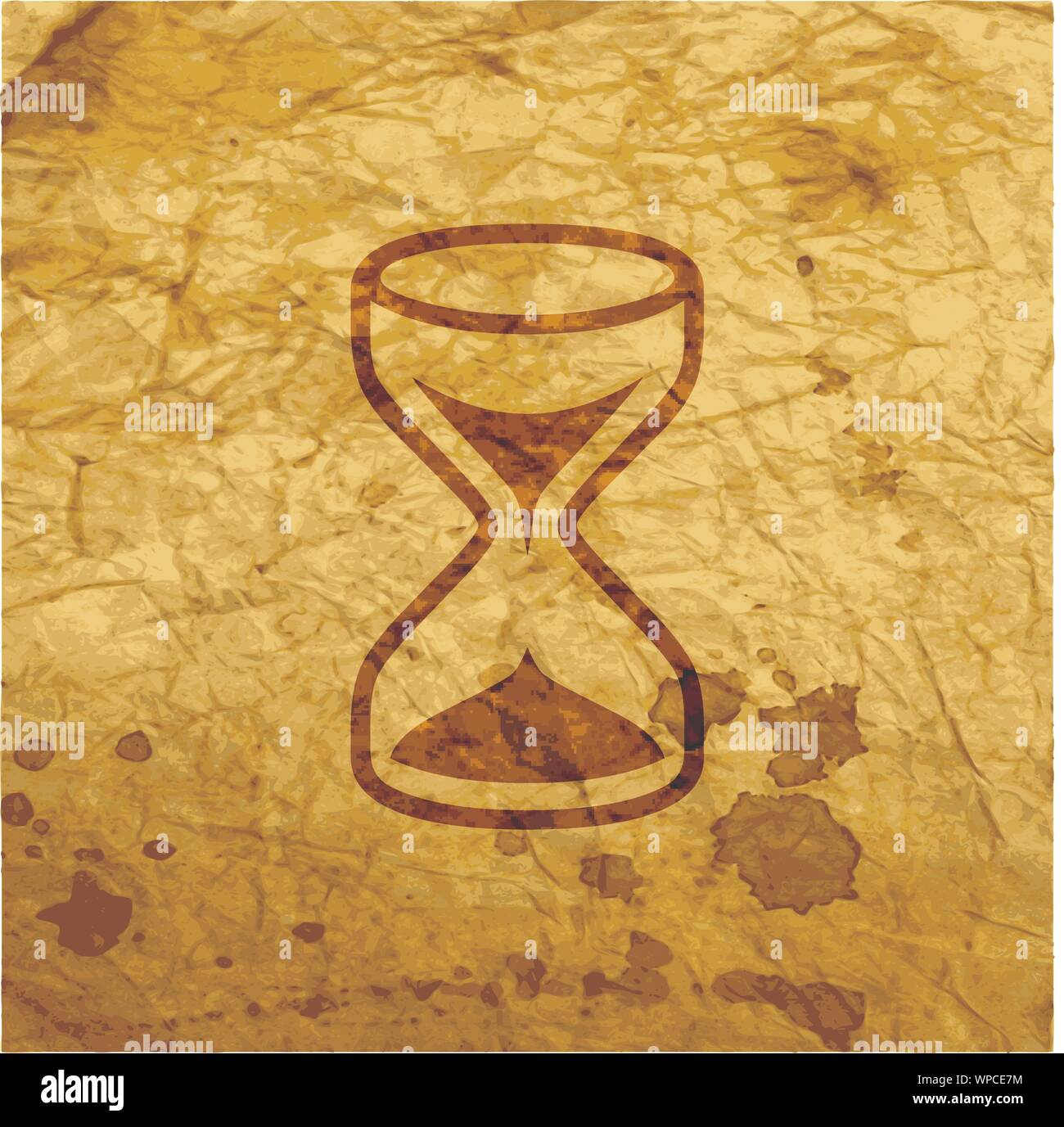 Hourglass icon symbol Flat modern web design with long shadow and space ...