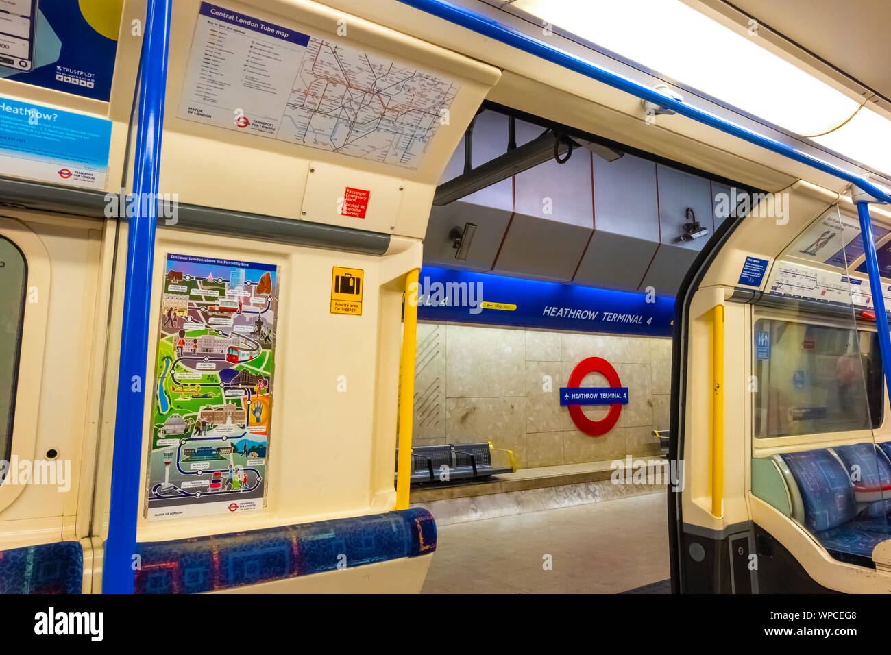 Heathrow airport underground station london hi-res stock photography ...