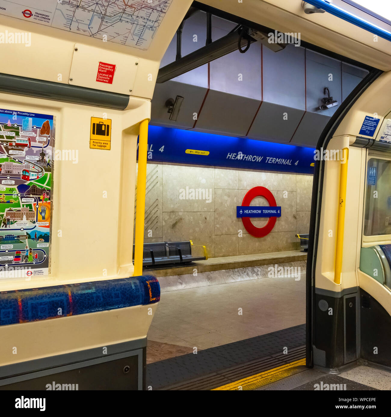 Heathrow airport underground station london hi-res stock photography ...