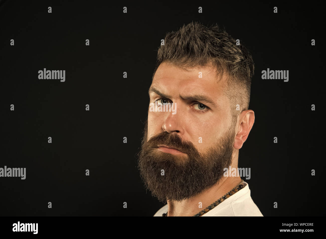Bring More Style To Bearded Face Bearded Man On Black Background