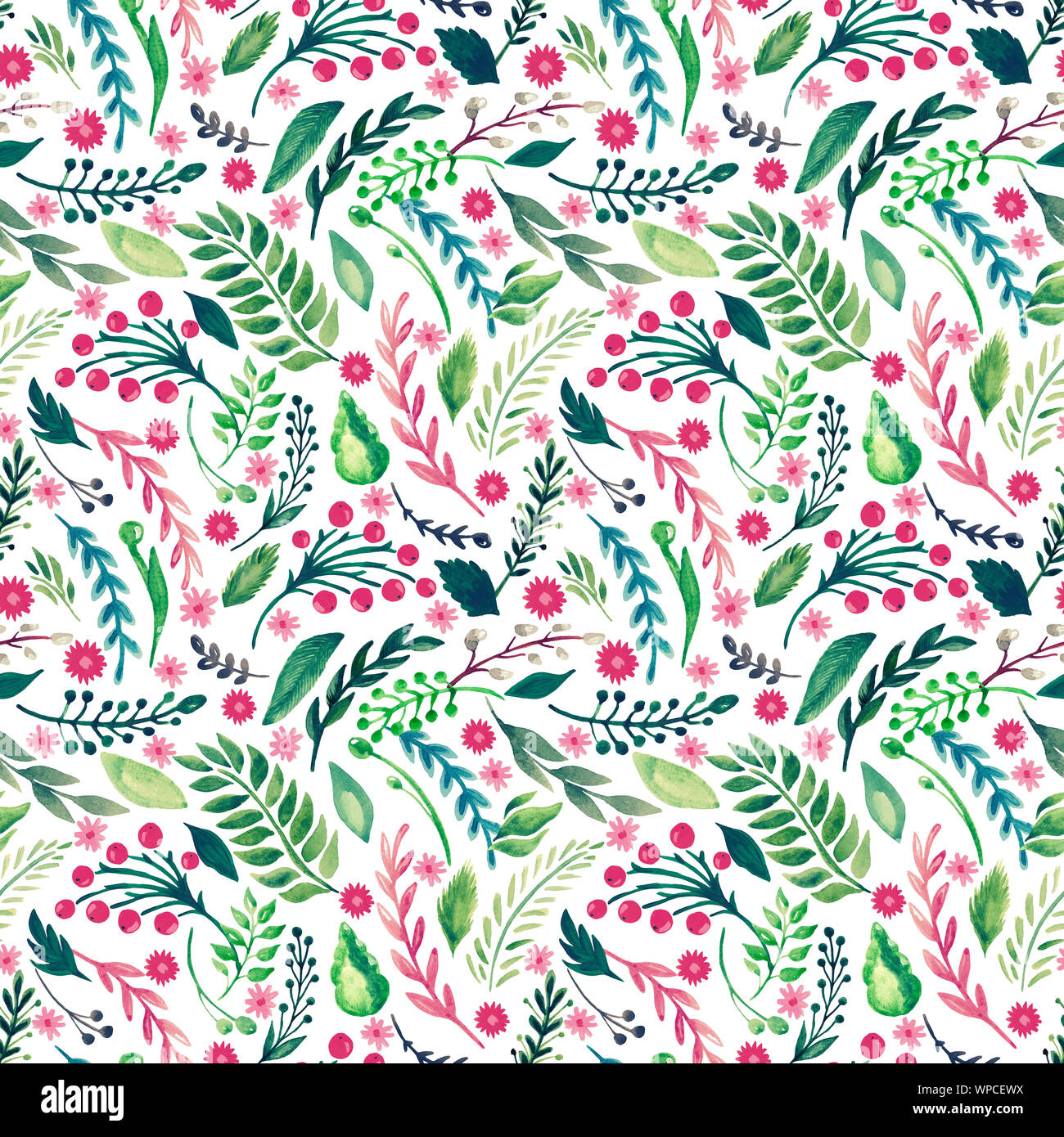 Spring set of plant elements. Flowers branches leaves on white isolated ...