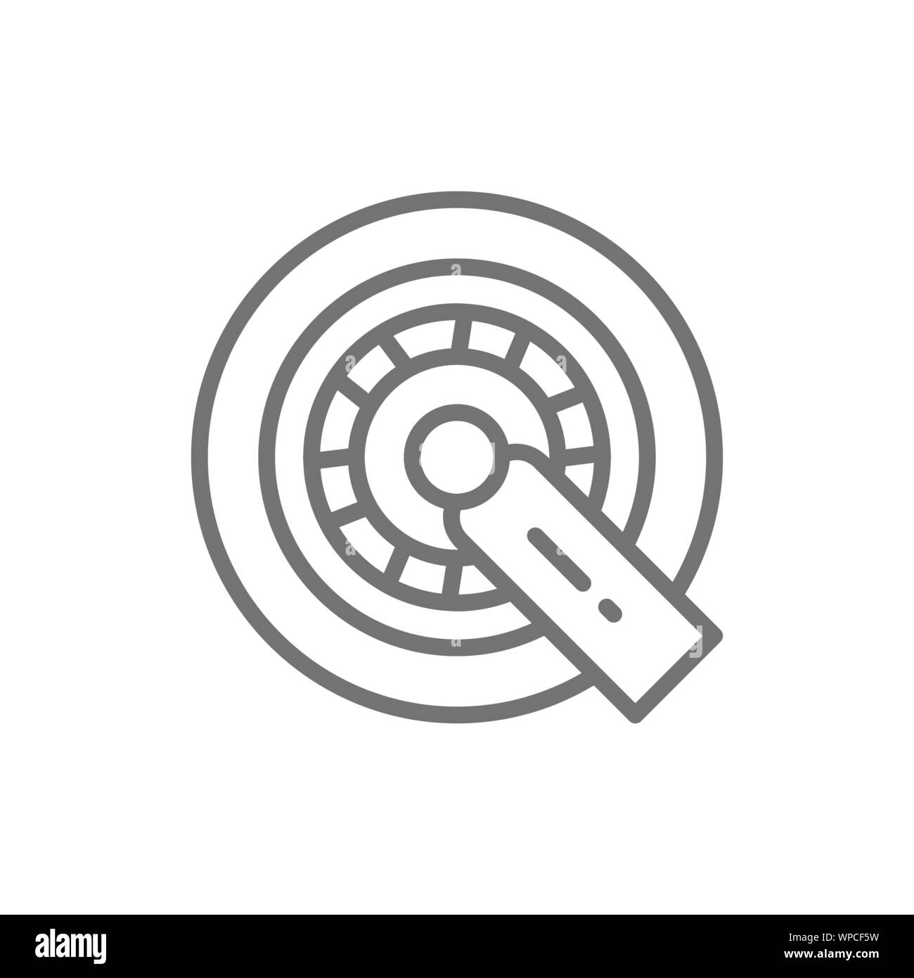 Car wheel lock line icon. Isolated on white background Stock Vector
