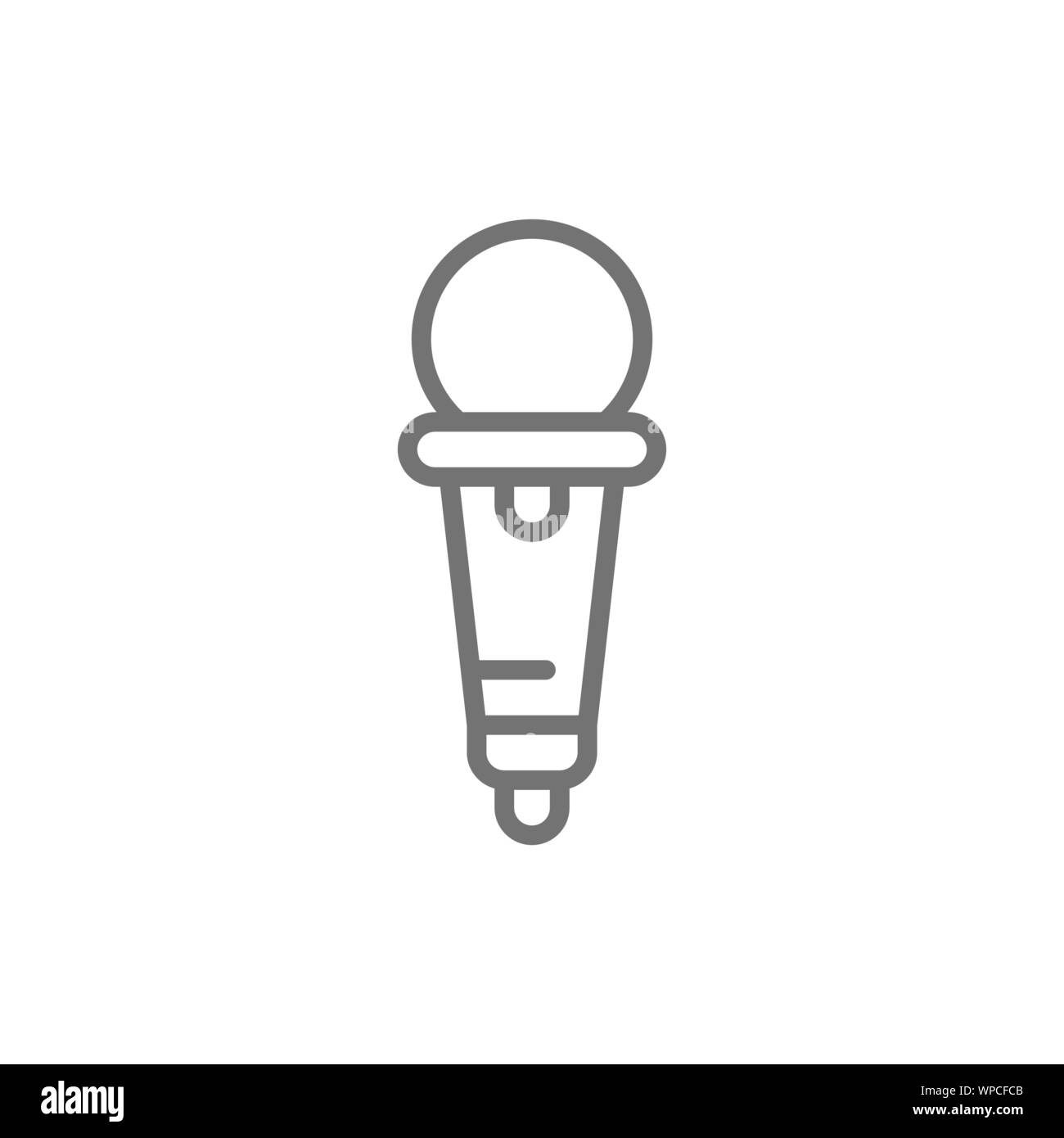 Microphone line icon. Isolated on white background Stock Vector Image ...