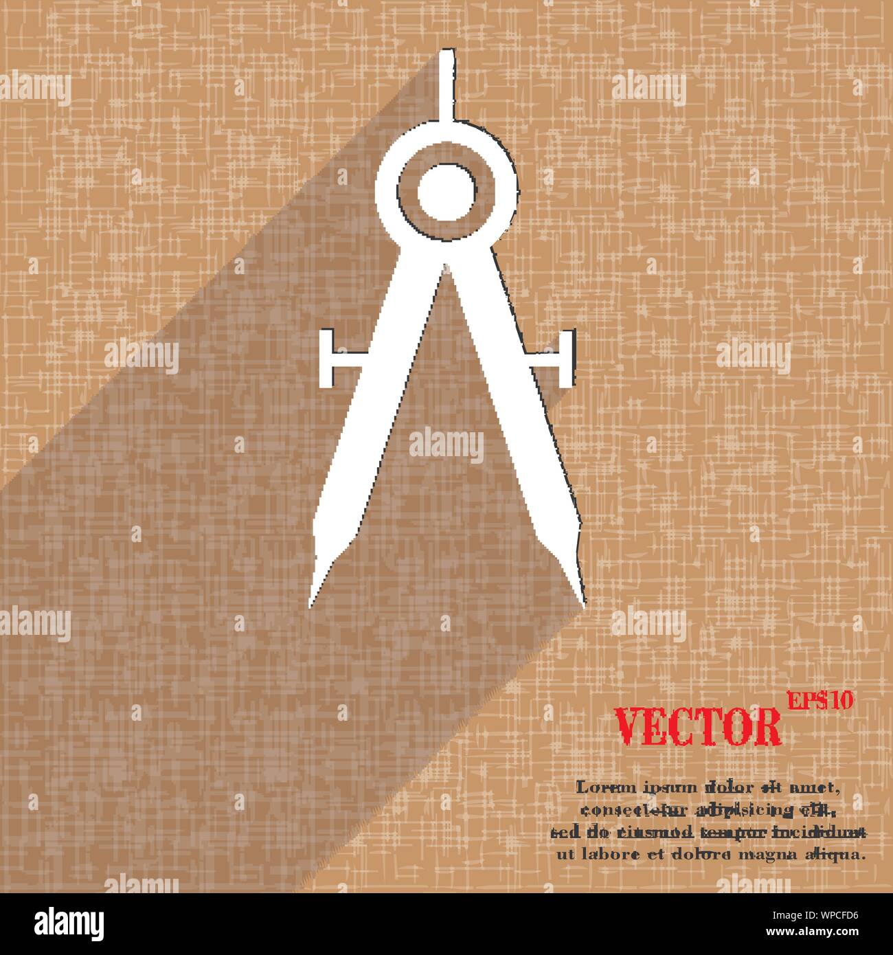 Mathematical Compass icon symbol Flat modern web design with long ...