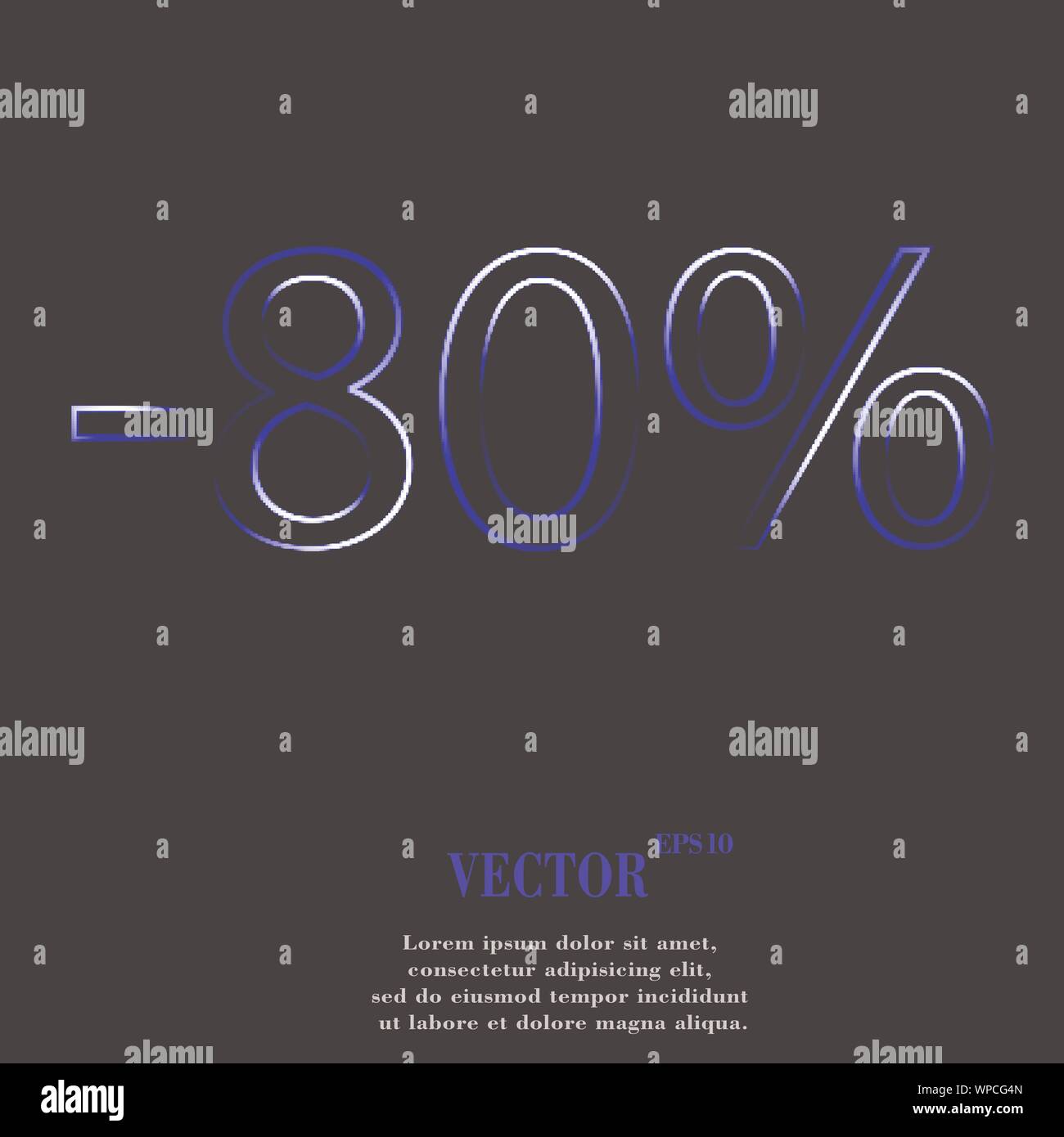 80 percent discount icon symbol Flat modern web design with long shadow ...