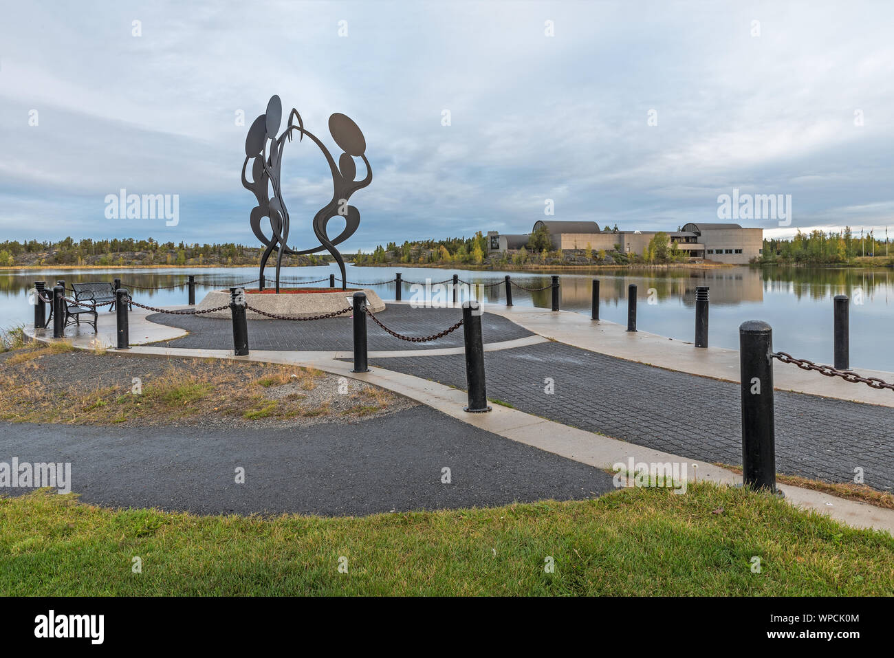 Yellowknife, Northwest Territories, Canada - September 03, 2019:  Prince of Wales Northern Heritage Center beside Frame Lake at Somba K'e Park Stock Photo
