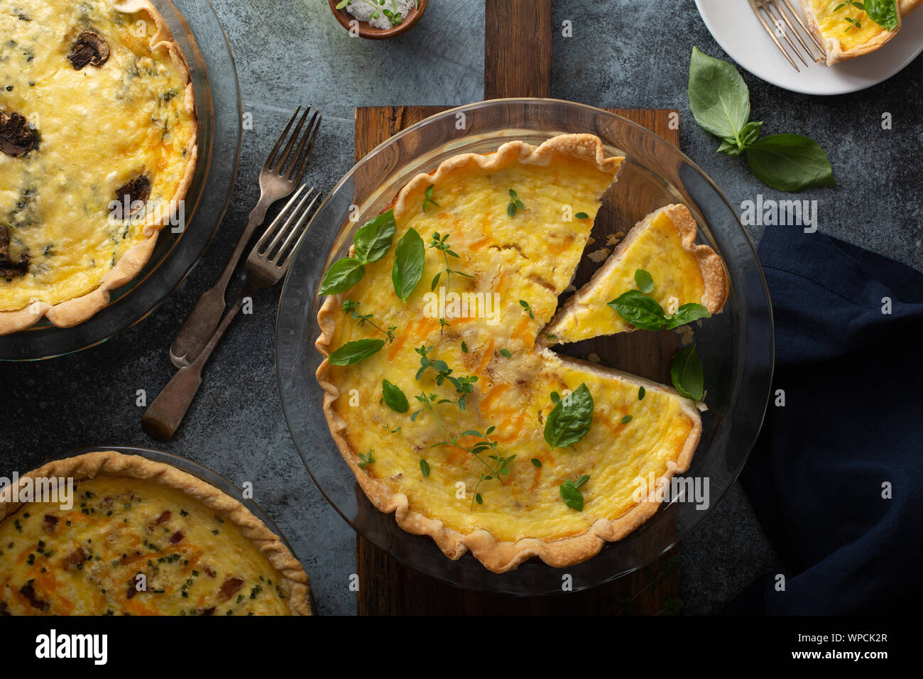 Quiche Lorraine with ham and cheese Stock Photo Alamy