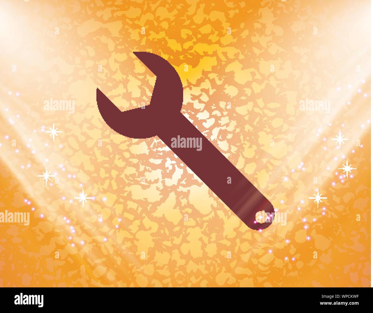 Wrench key icon symbol Flat modern web design with long shadow and ...
