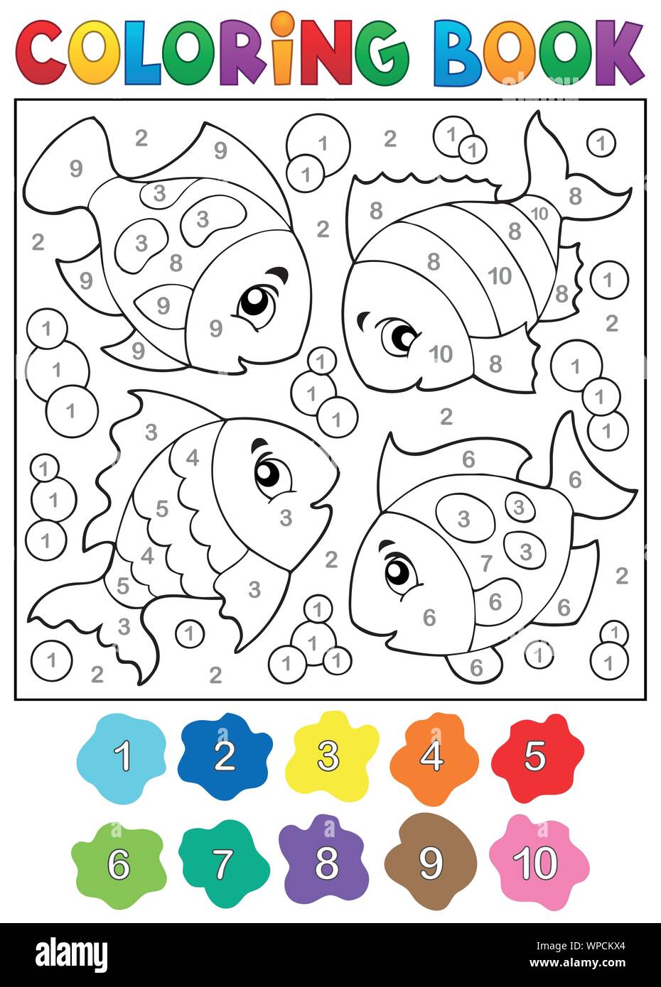 Coloring book with fish theme 3 Stock Vector Image & Art - Alamy