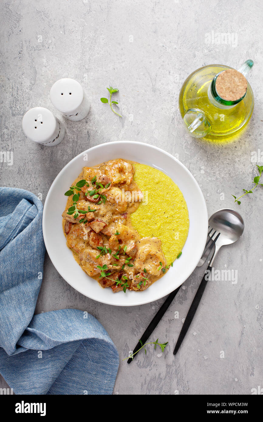 SHRIMP AND CHEESY GRITS STOCK PHOTO 271957165 ALAMY