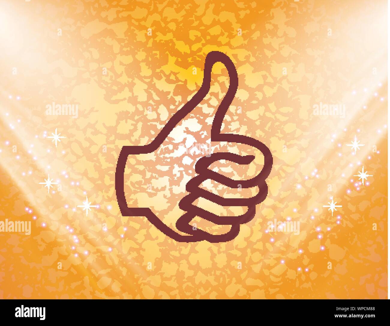 Thumb up icon symbol Flat modern web design with long shadow and space ...