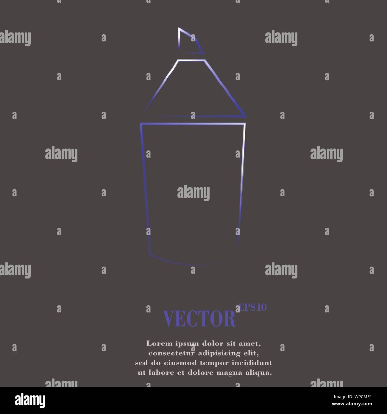 Pencil icon symbol Flat modern web design with long shadow and space ...
