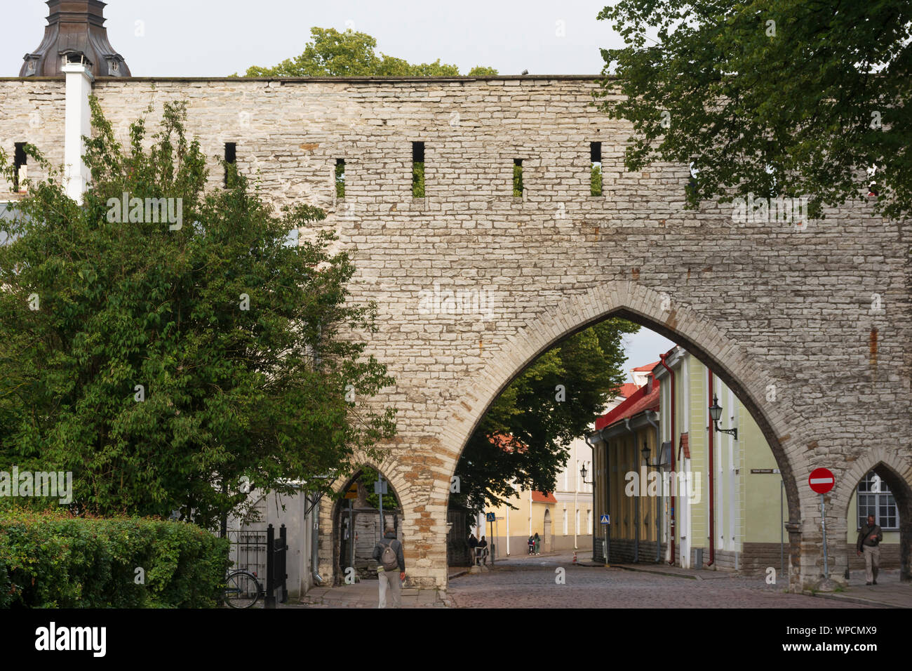 Gate to Tallinn Old town at Suur-Kloostri street Stock Photo