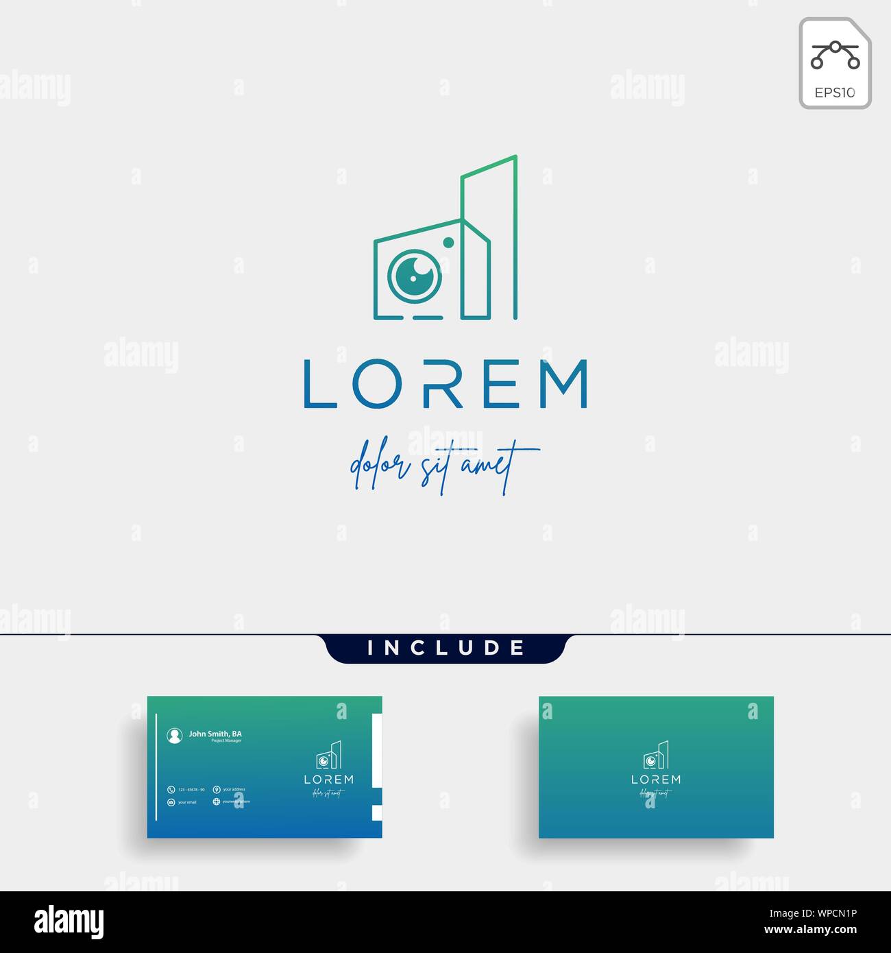 Camera City Logo Template Vector Symbol Design Stock Vector