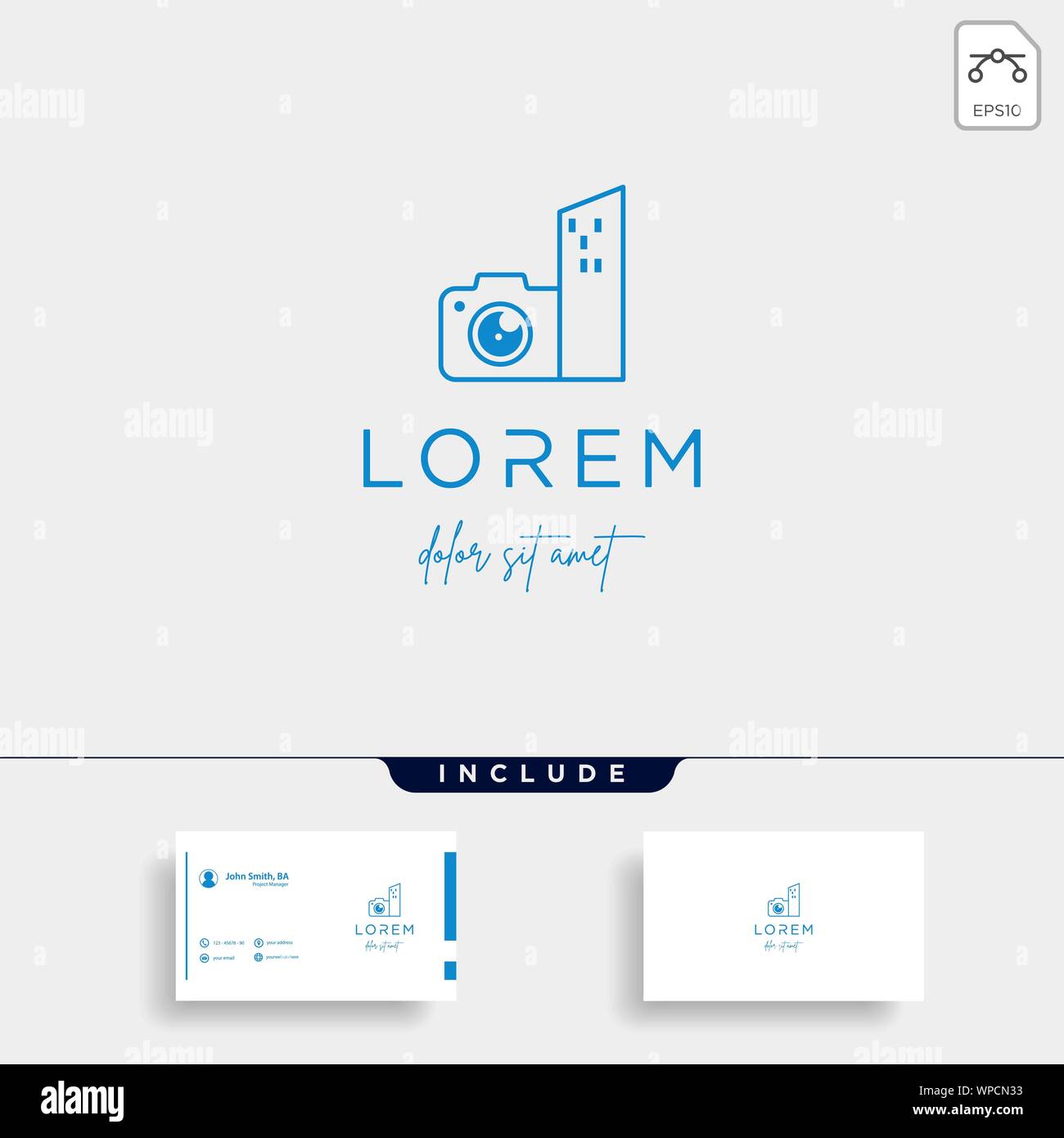 Camera City Logo Template Vector Symbol Design Stock Vector