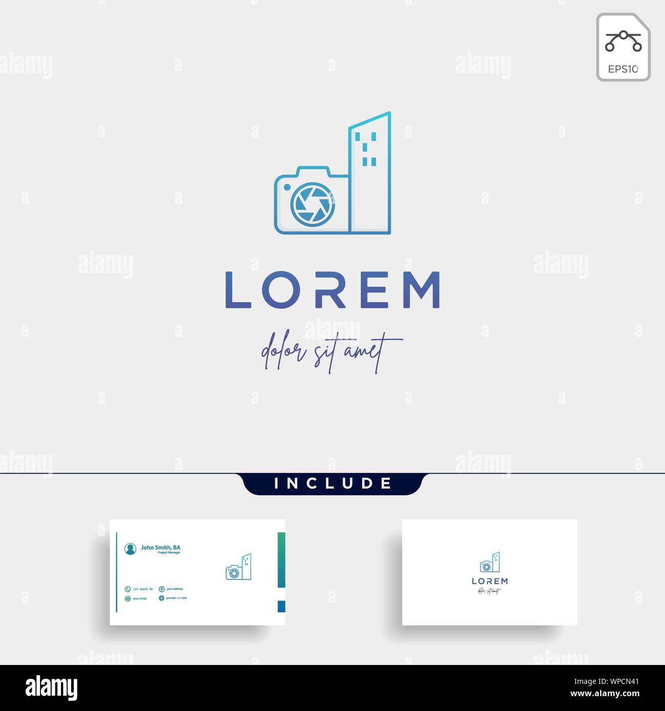 Camera City Logo Template Vector Symbol Design Stock Vector