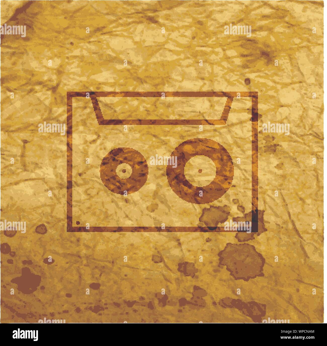 cassette icon symbol Flat modern web design with long shadow and space ...