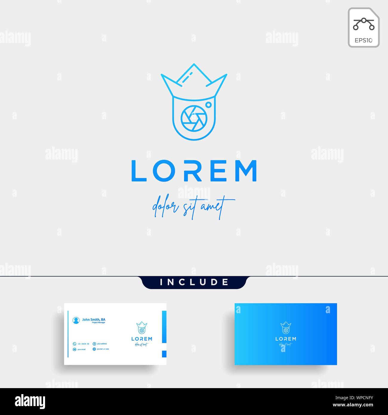 King Camera Logo Template Vector Design Icon Stock Vector
