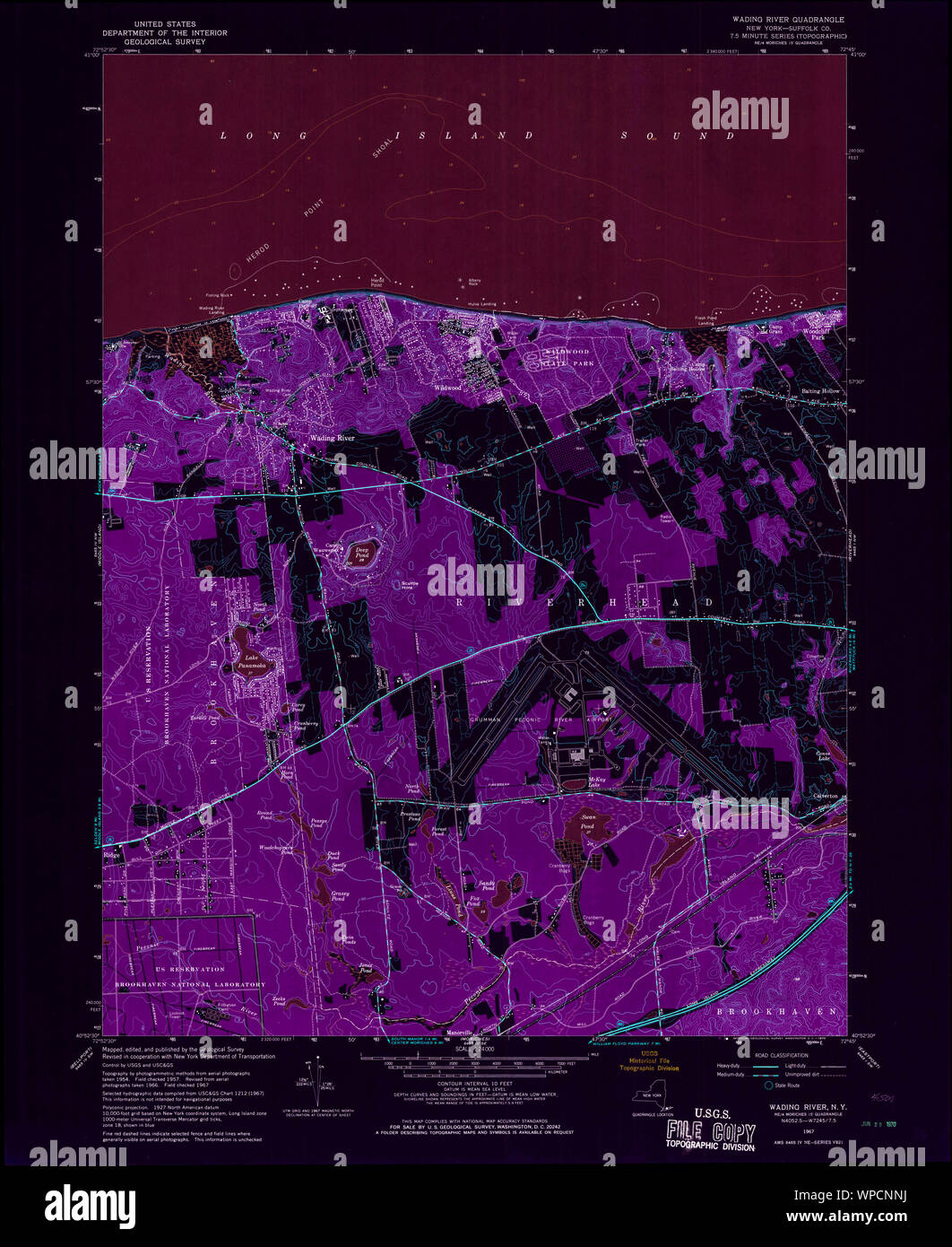 New York NY Wading River 139516 1967 24000 Inverted Restoration Stock