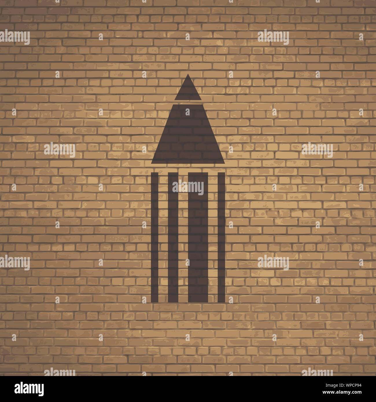 Pencil icon symbol Flat modern web design with long shadow and space ...