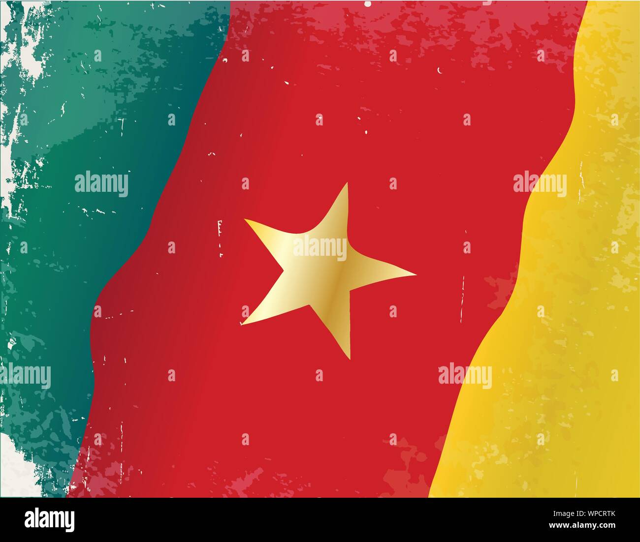 Cameroon Flag Grunge Stock Vector