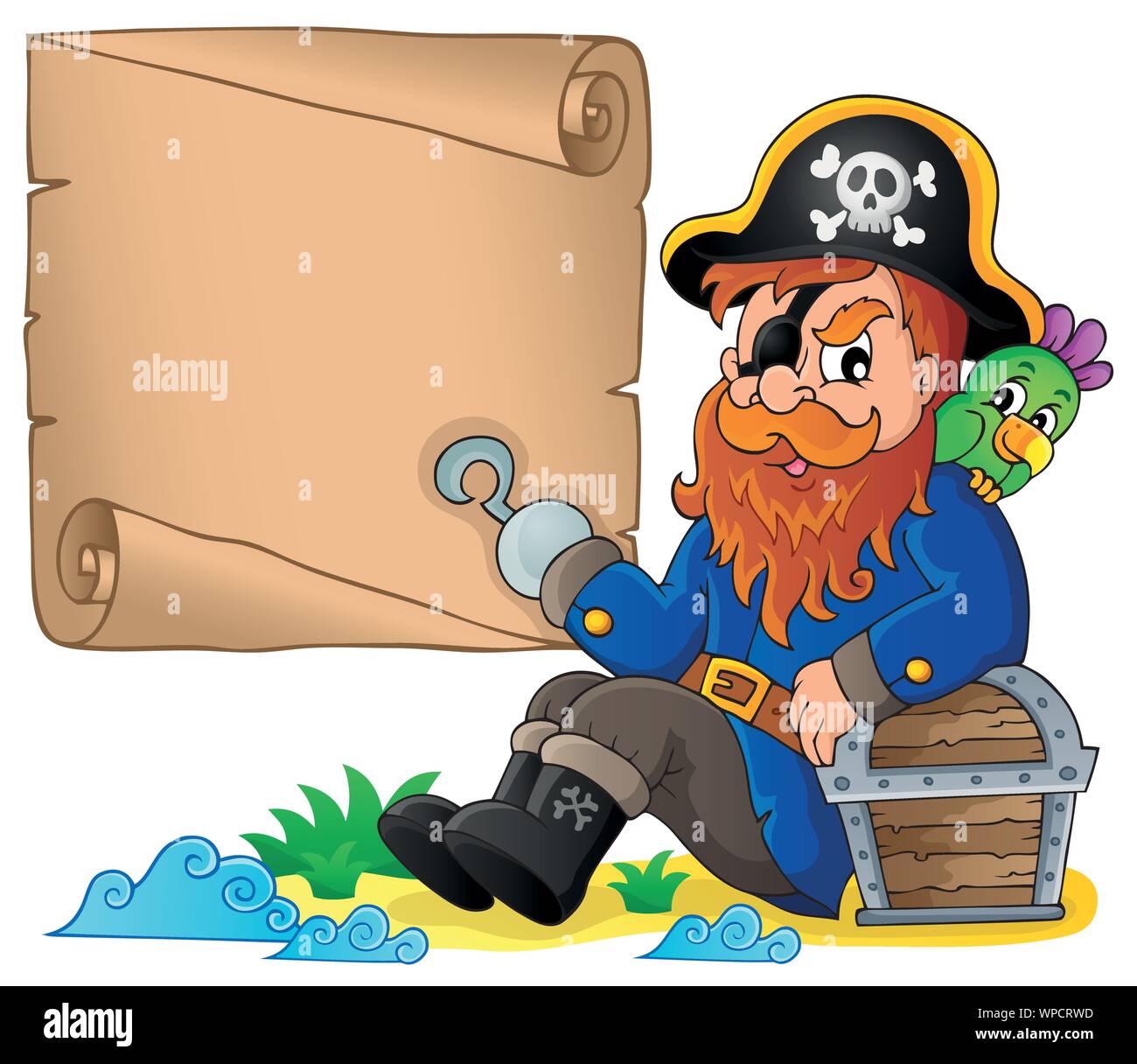 Sitting pirate theme image 6 Stock Vector