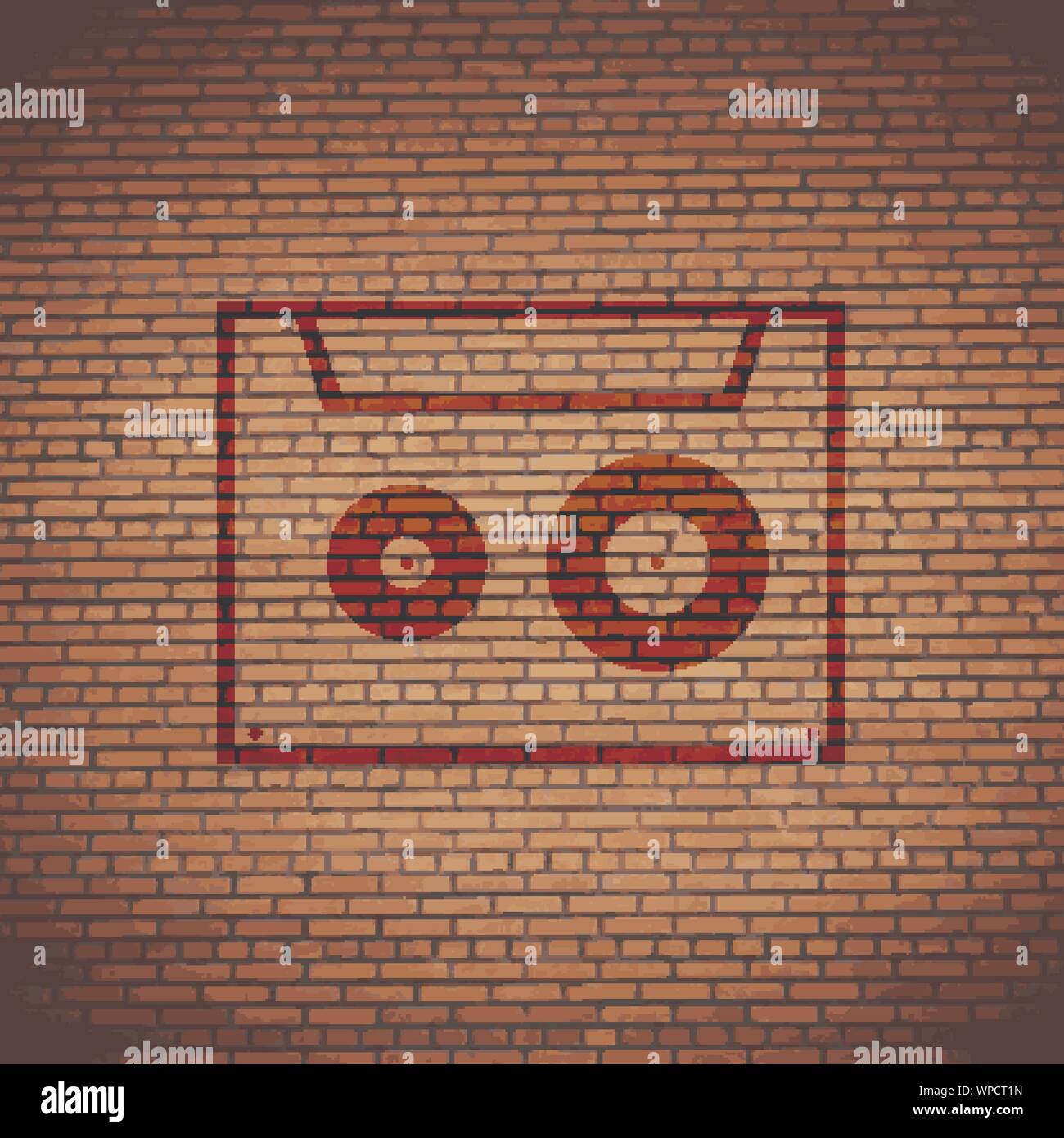 cassette icon symbol Flat modern web design with long shadow and space ...