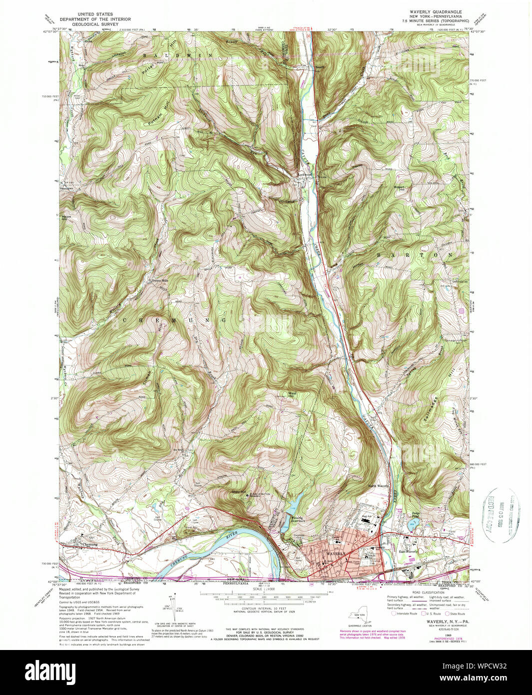 Map of waverly new york hires stock photography and images Alamy