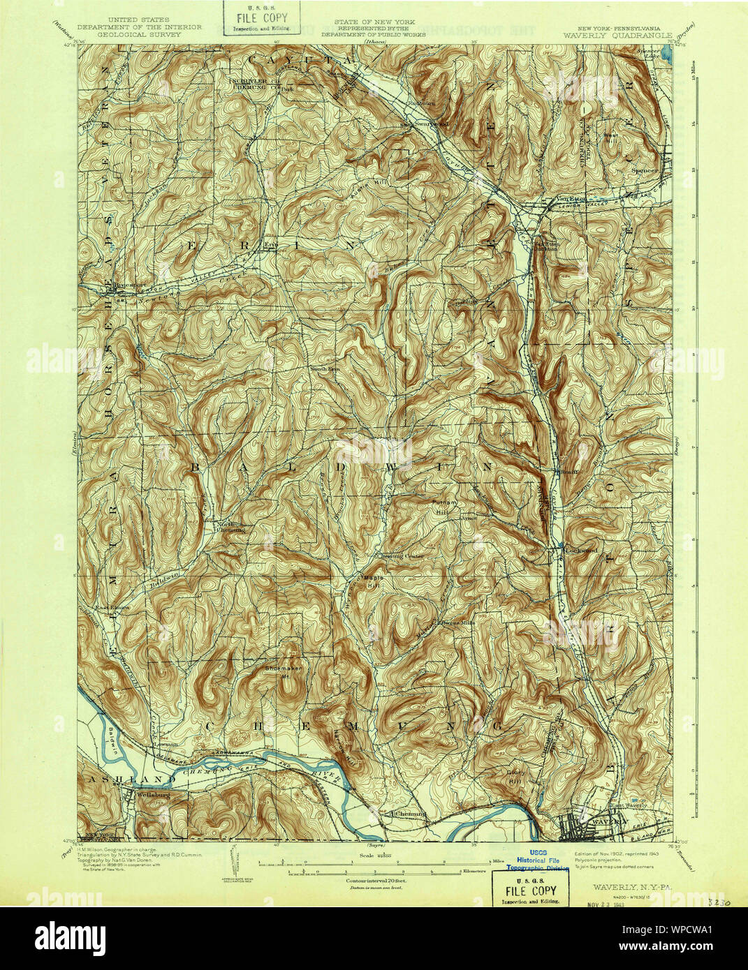 Map of waverly new york hires stock photography and images Alamy