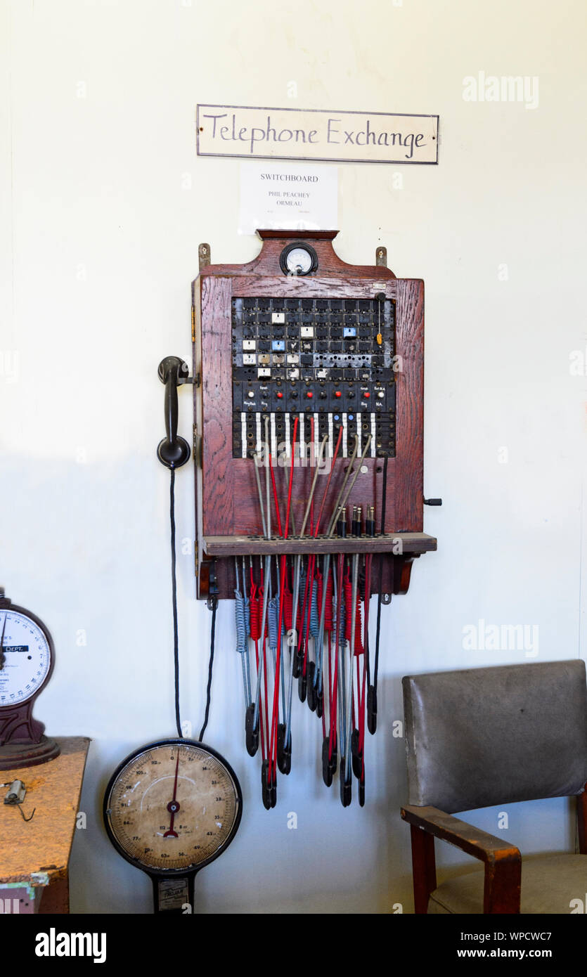 An old telephone exchange displayed at Beenleigh Historical Village and Museum, Queensland, QLD, Australia Stock Photo