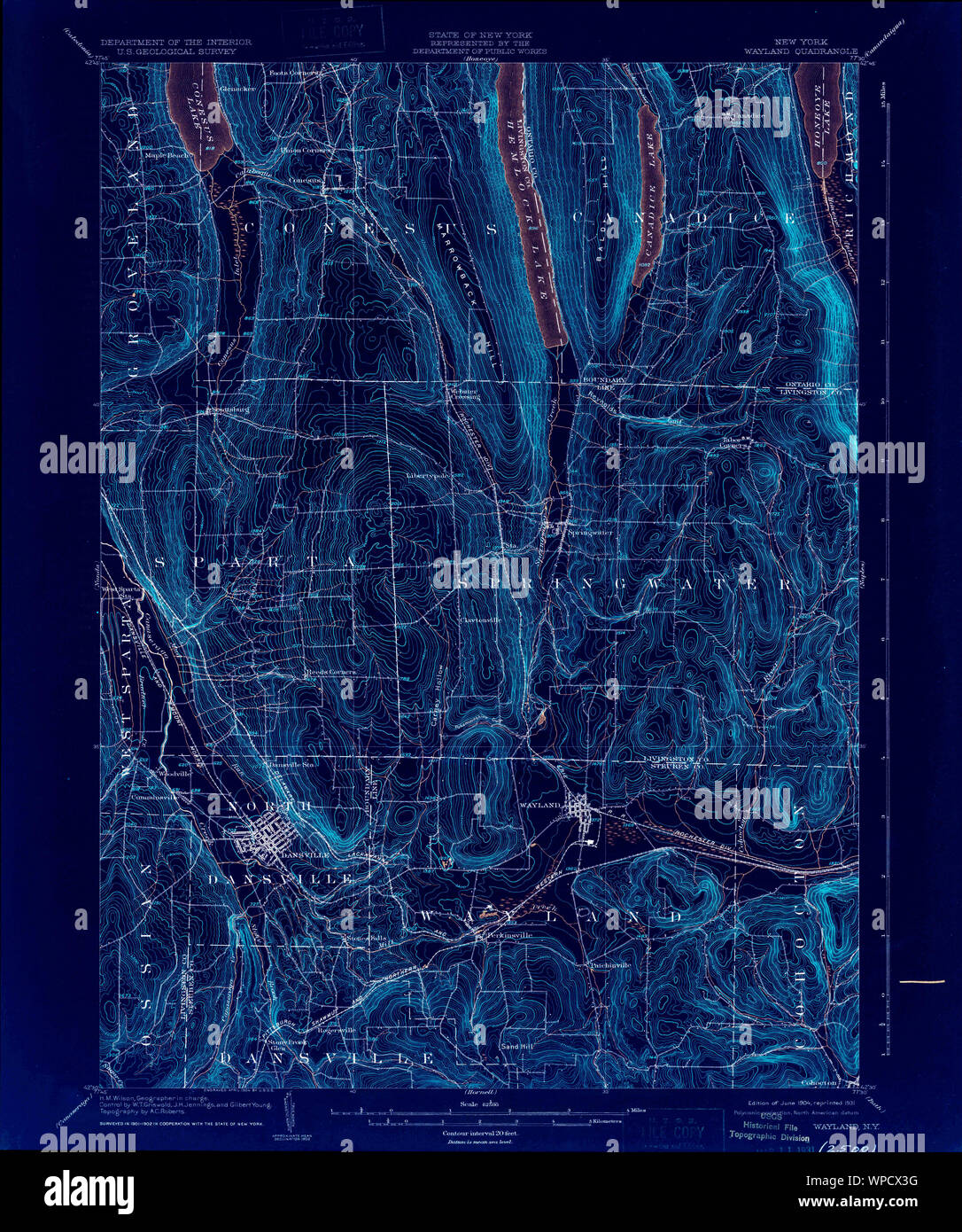 Waylandマップ Waylandアート Wayland印刷 Wayland MAポスター Wayland壁アート マサチューセッツ州の