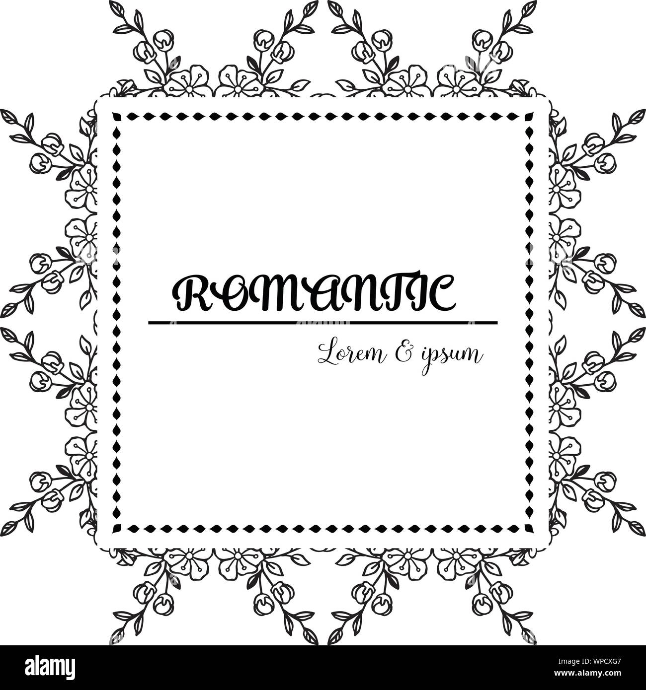 Romantic Pattern For Card Greeting card romantic, with pattern art design of leaf flower frame ...