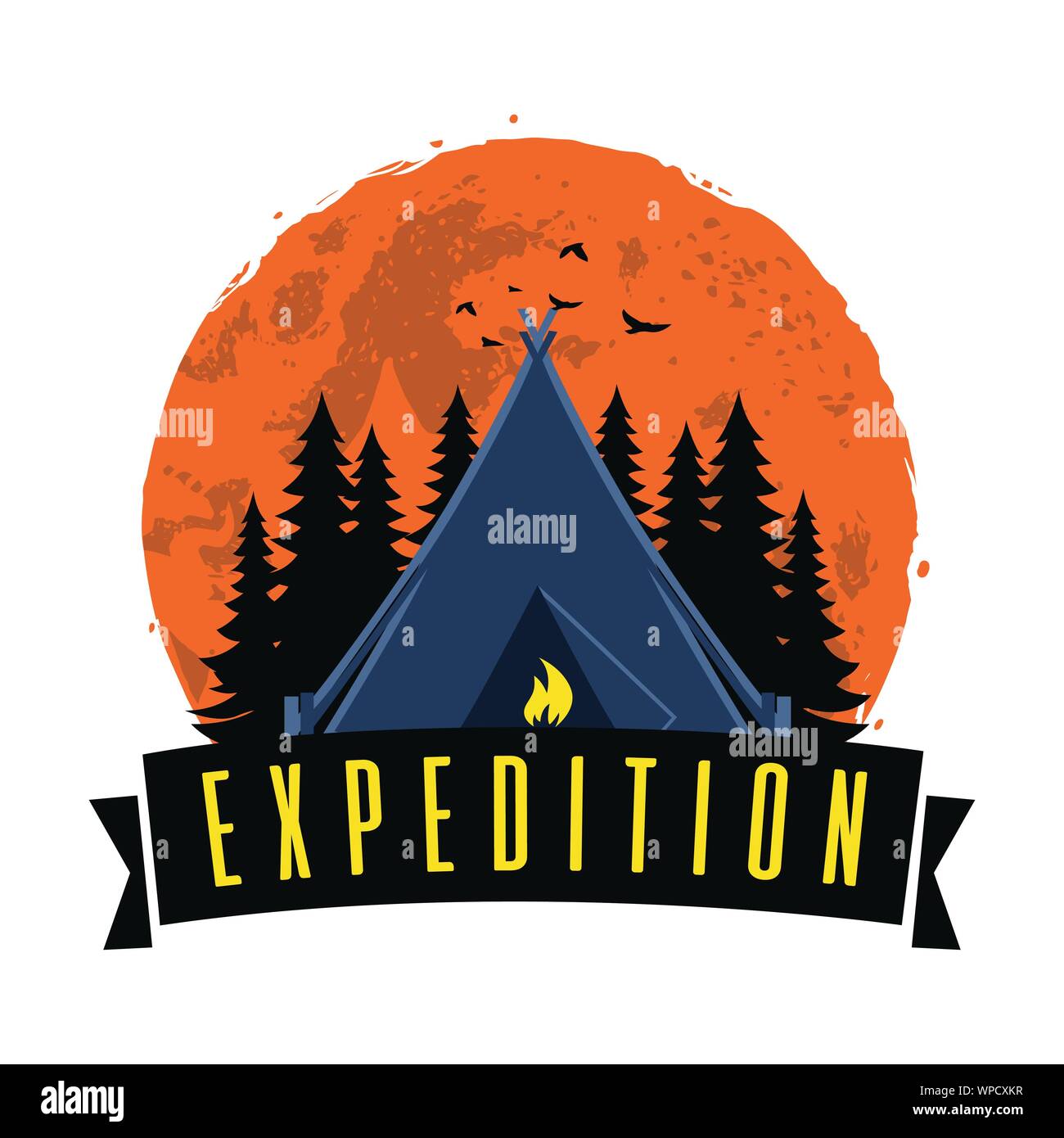 Adventure Night Expedition Campfire Camping Camp Logo Design Template  Vector Stock Vector Image & Art - Alamy