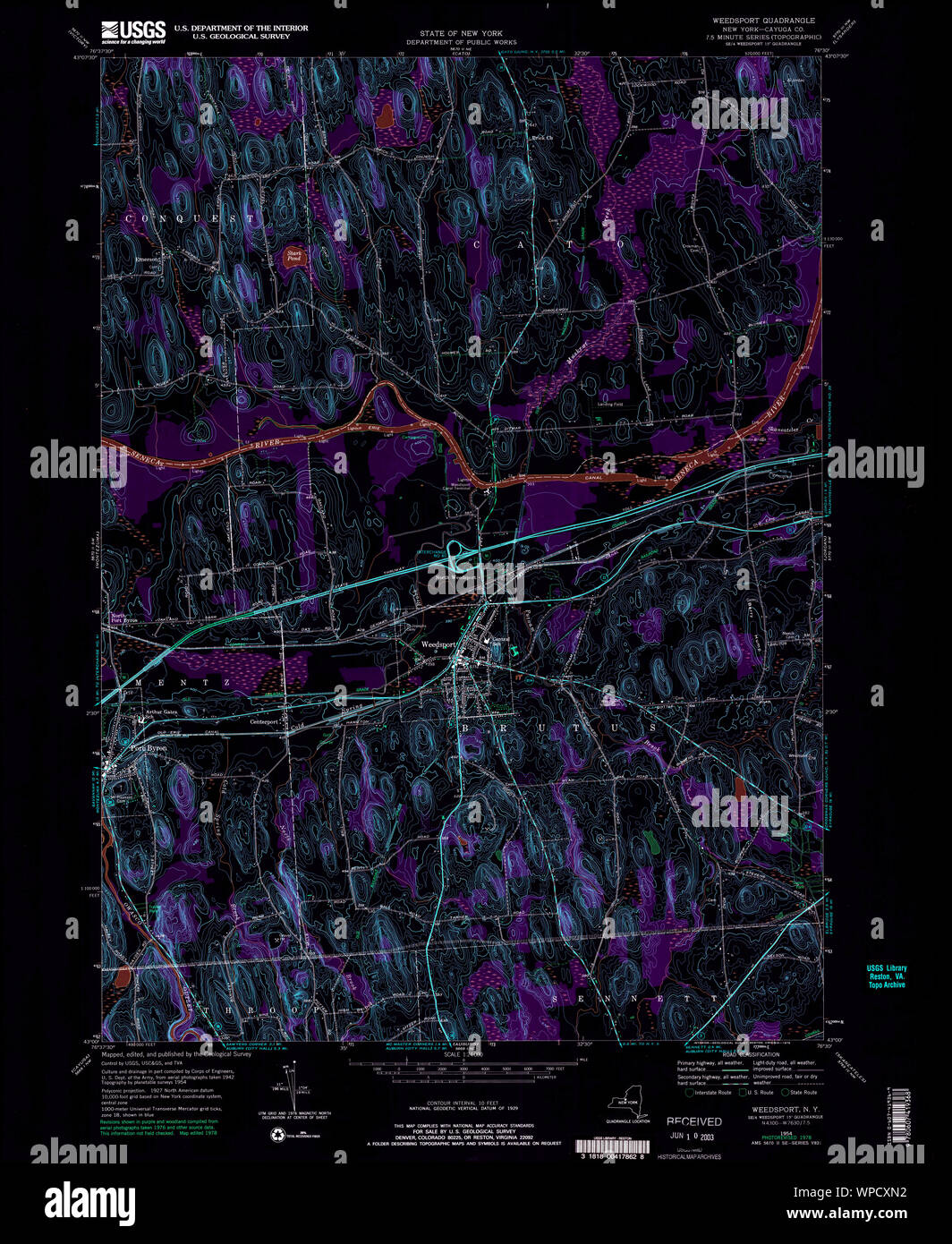 New York NY Weedsport 136997 1954 24000 Inverted Restoration Stock
